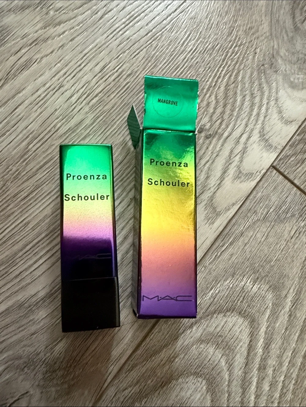 MAC Cosmetics Lipstick - Green, Yellow, Purple Gradient Packaging